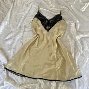 Vintage 90s champagne slipdress size small fairy whimsy loungewear intimate